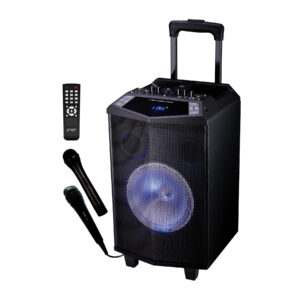 xp 8800 karaoke zvocnik usb micro sd led disco efekti zicni brezzicni mikrofon fm radio snemanje led zaslon pacha 300w
