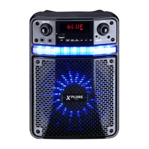 xp 8806 karaoke zvocnik usb micro sd led disco efekti zicni mikrofon fm radio led zaslon 100w bluetooth polnilna baterija app 2