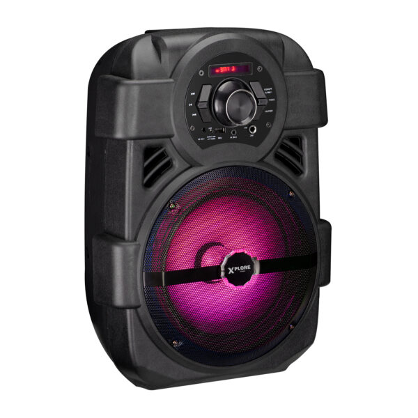 xp 8807 karaoke zvocnik usb micro sd led disco efekti zicni mikrofon fm radio led zaslon shore 150w bluetooth polnilna baterija roza