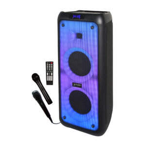 xp 8814 effect karaoke zvocnik usb micro sd led disco efekti zicni brezzicni mikrofon fm radio snemanje led zaslon 450w
