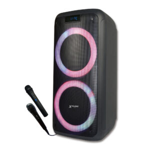 xp 8816 karaoke zvocnik usb micro sd led disco efekti zicni brezzicni mikrofon fm radio snemanje led zaslon dualit
