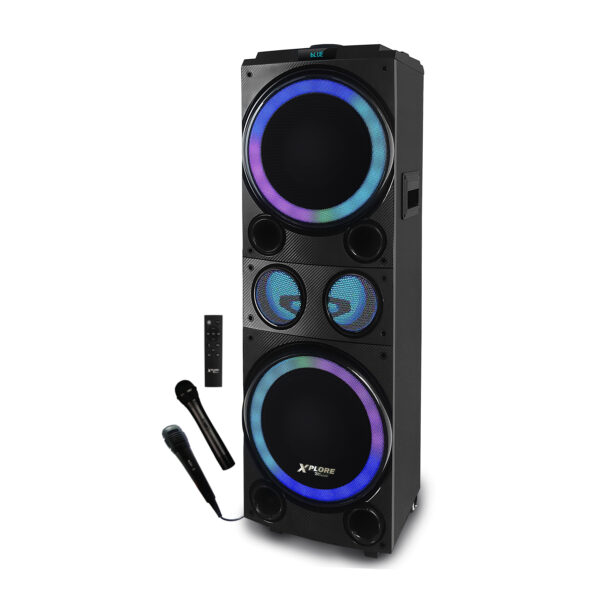xp 8820 karaoke zvocnik usb micro sd led disco efekti zicni brezzicni mikrofon fm radio snemanje led zaslon knocker2 900w