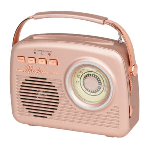 xp 5409 roza rose gold prenosni radio usb sd aux vhod izhod mp3 fm retro vintage stayl