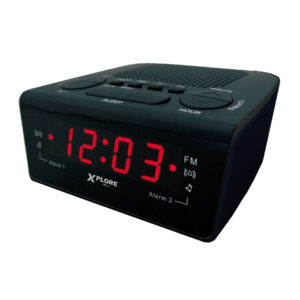 xp 336 crna radio budilka rdec zaslon dva alarma