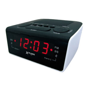 xp 336 bela radio budilka rdec zaslon dva alarma